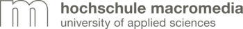 Logo: Hochschule Macromedia - staatlich anerkannte Hochschule für angewandte Wissenschaften der Macromedia GmbH mit Sitz in Stuttgart